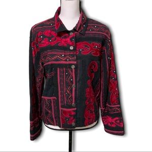 Chico’s Embellished Embroidered Jacket Size 1 or Size 8